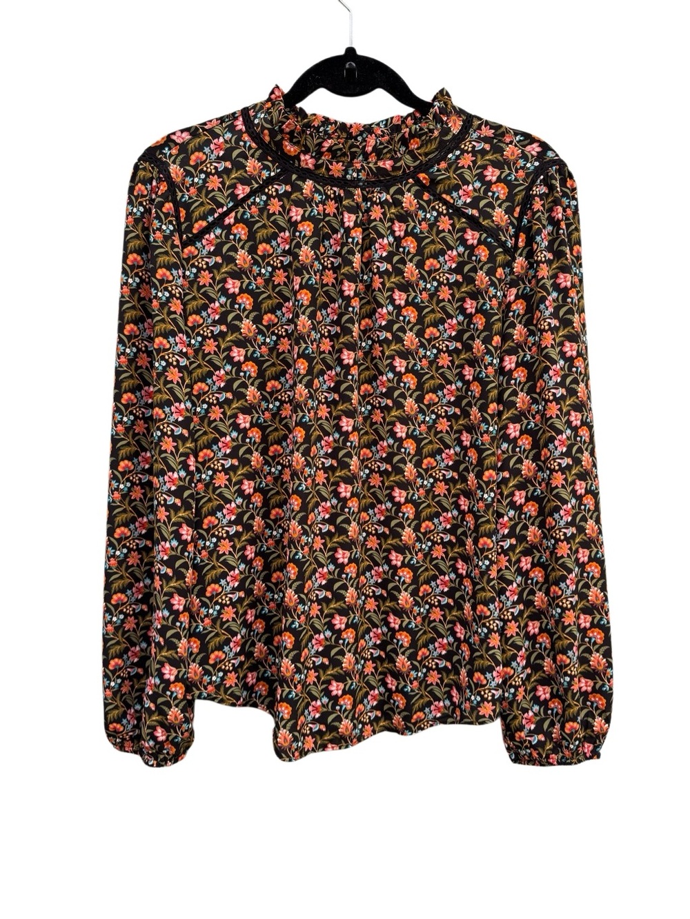 LOFT Women's Floral Blouse Back Key-Hole Button Blouse Top Size Medium